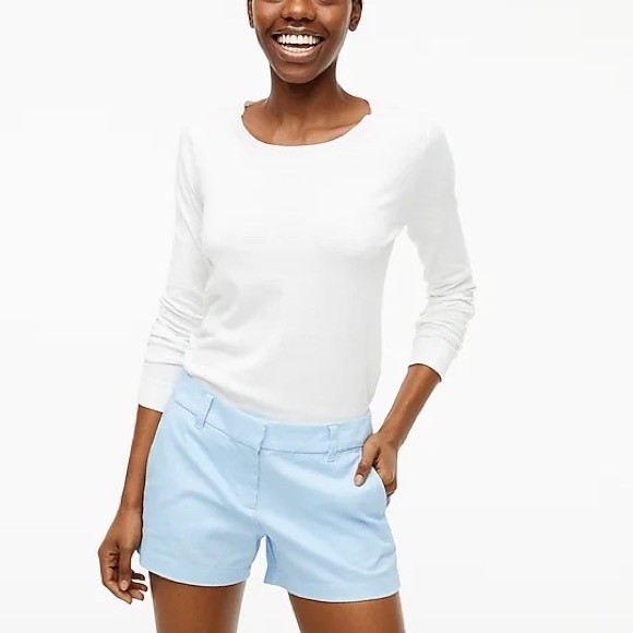 J.Crew Factory Womens Classic Pale Chambray Chino Shorts - Picture 1 of 6